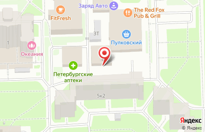 Магазин фруктов и овощей на Пулковском шоссе на карте