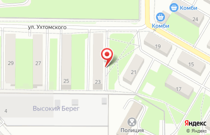 Супермаркет Магнит на улице Ухтомского в Лыткарино на карте