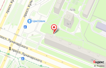 Киоск по ремонту обуви, Калининский район на проспекте Луначарского на карте