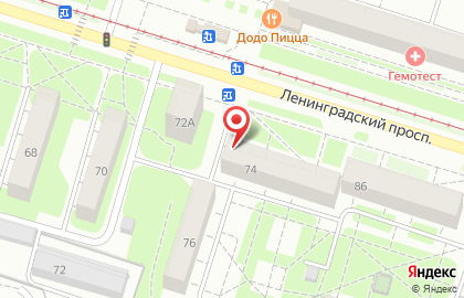 Химчистка и прачечных Эколини на Ленинградском проспекте на карте