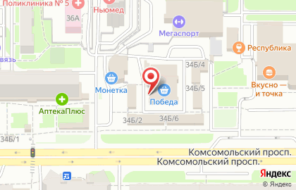 Магазин зоотоваров Zverushkins на Комсомольском проспекте на карте