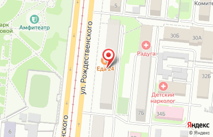 Магазин автотоваров на улице Рождественского на карте