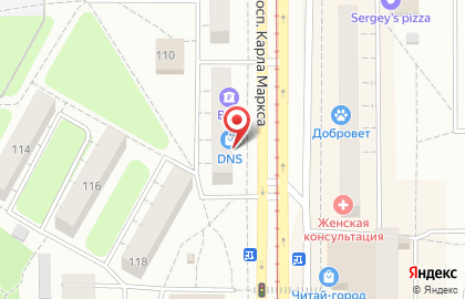Супермаркет цифровой и бытовой техники DNS на проспекте Карла Маркса на карте
