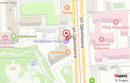 Банк Челябинвестбанк на улице Цвиллинга на карте