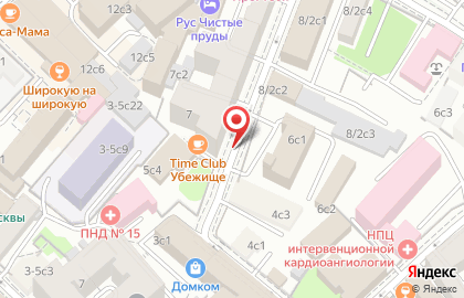 Антикафе Time Club Убежище в Архангельском переулке на карте
