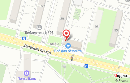 Магазин фастфудной продукции на Зелёном проспекте на карте