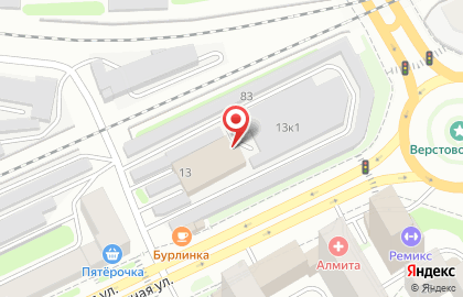 Сауна Бурлинка на Железнодорожной улице на карте