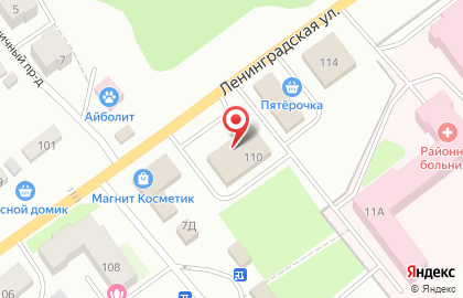 Супермаркет Дикси на улице Ленинградской на карте
