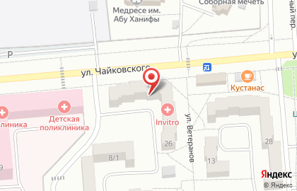 Медицинская компания Инвитро на улице Чайковского на карте