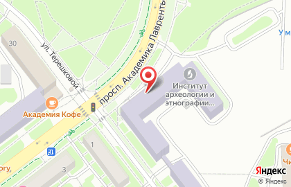 Банкомат ВТБ на проспекте Академика Лаврентьева, 17 на карте