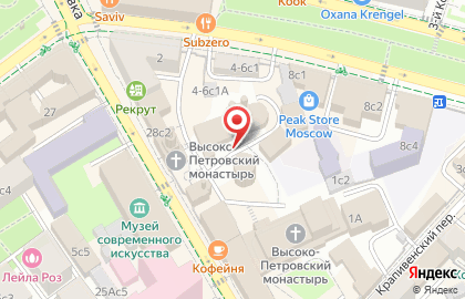 Храм Петра в бывшем Высоко-Петровском монастыре на карте