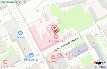 Пермский гарнизонный военный госпиталь на Петропавловской улице на карте