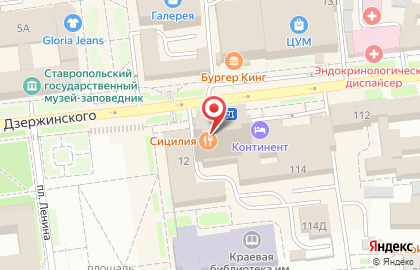 Кафе Molinari на улице Дзержинского на карте