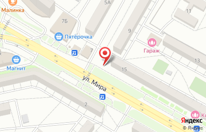 Киоск хлебобулочных изделий на улице Мира на карте