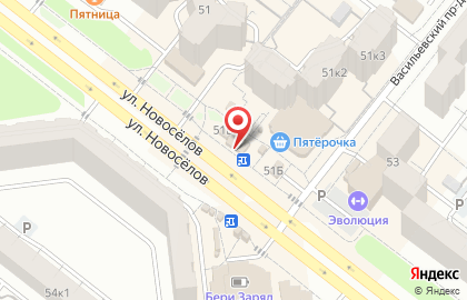 Авторская пекарня Эмиль Бонтэ на улице Новосёлов на карте