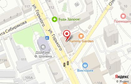 Пиццерия Додо Пицца на улице Горького на карте