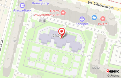 Детский сад # 70 Комбинированного Вида на улице Савушкина на карте