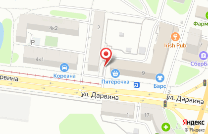 Счётчики на улице Дарвина на карте