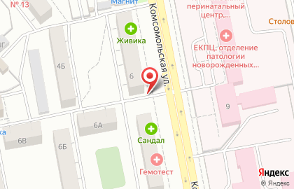 Киоск по продаже фруктов и овощей на улице Комсомольская 8 на карте