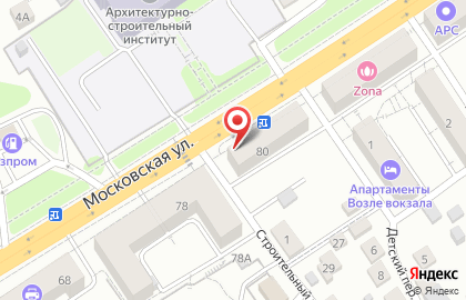 Продуктовый магазин в Железнодорожном районе на карте