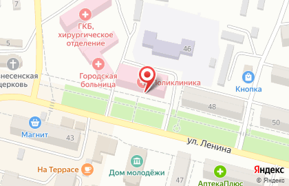 Октябрьская центральная городская больница на улице Ленина на карте
