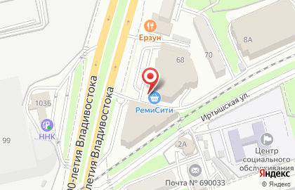 Профессиональный центр по ремонту сотовых телефонов и планшетов Айфон Сервис на проспекте 100-летия Владивостока на карте