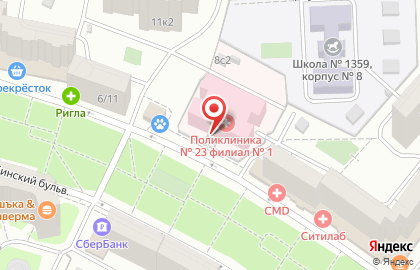 Городская поликлиника №23 на Жулебинском бульваре на карте