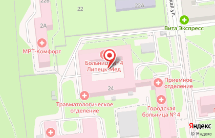 Поликлиника, Городская больница №4, Липецк-Мед на карте