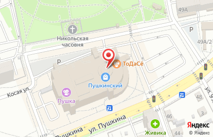 Кафе Мега Блин на улице Пушкина на карте