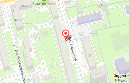Супермаркет Универсал на улице Лизы Чайкиной на карте
