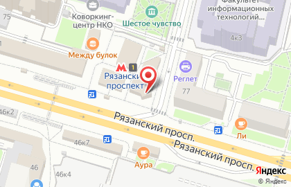 Магазин хлебобулочных изделий на Рязанском проспекте на карте