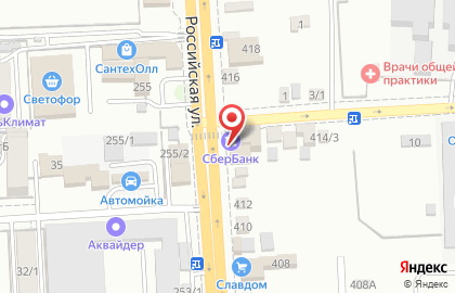 Магазин по продаже дверей, напольных покрытий и мебели Оптовик на ​Российской улице на карте