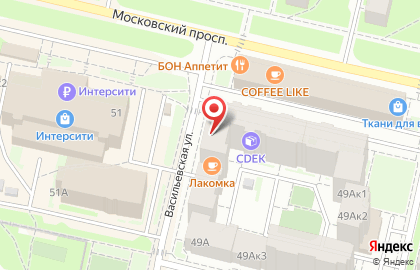 Кафе Лакомка на Московском проспекте на карте