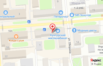 Мясной магазин Кунгурский, мясной магазин на улице Мира на карте