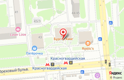 Кофейня ВкусВилл на метро Красногвардейская на карте