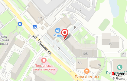 Терминал Кузнецкий в Железнодорожном районе на карте