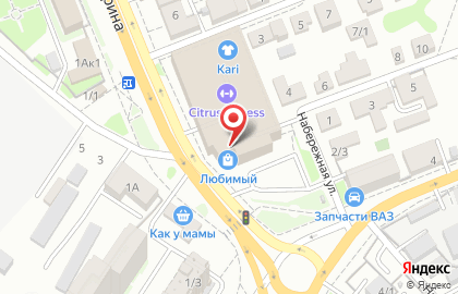 Торговый центр Любимый в Оренбурге на карте