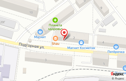 ТЦ Восход на Подгорной улице на карте