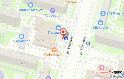 Киоск по продаже фруктов и овощей, Приморский район на улице Уточкина на карте