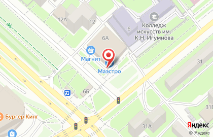 Торговый дом Маэстро в Октябрьском районе на карте