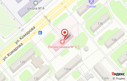 Городская поликлиника №1 на улице Комарова в Балаково на карте