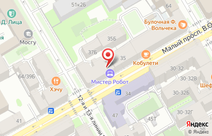 Супермаркет Магнит в Василеостровском районе на карте