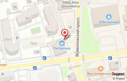 Супермаркет Пятёрочка в Санкт-Петербурге на карте