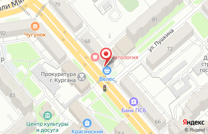 Фирменный магазин Велес на улице Красина на карте