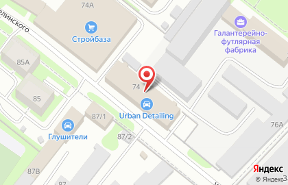 Автокомплекс на улице Белинского на карте