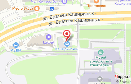 Автомоечный комплекс Каширинский в Челябинске на карте