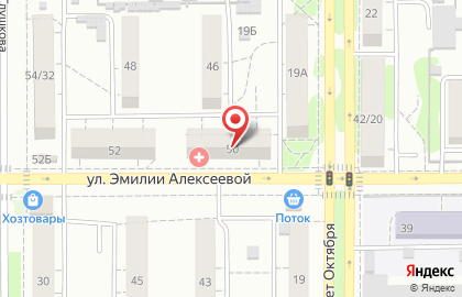 Детская городская поликлиника №5, г. Барнаул на улице Эмилии Алексеевой на карте