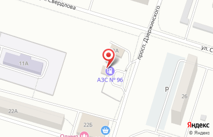 АЗС 96 на проспекте Дзержинского на карте