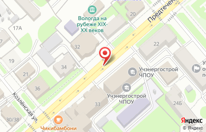 Исток на Предтеченской улице на карте