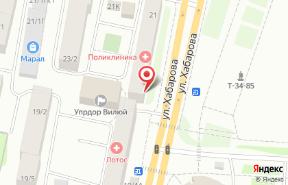 Якутская больница на улице Хабарова на карте